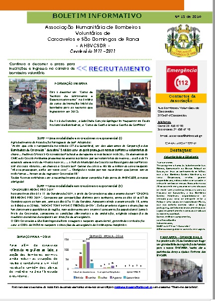 Boletim Informativo nº 15 / 2014